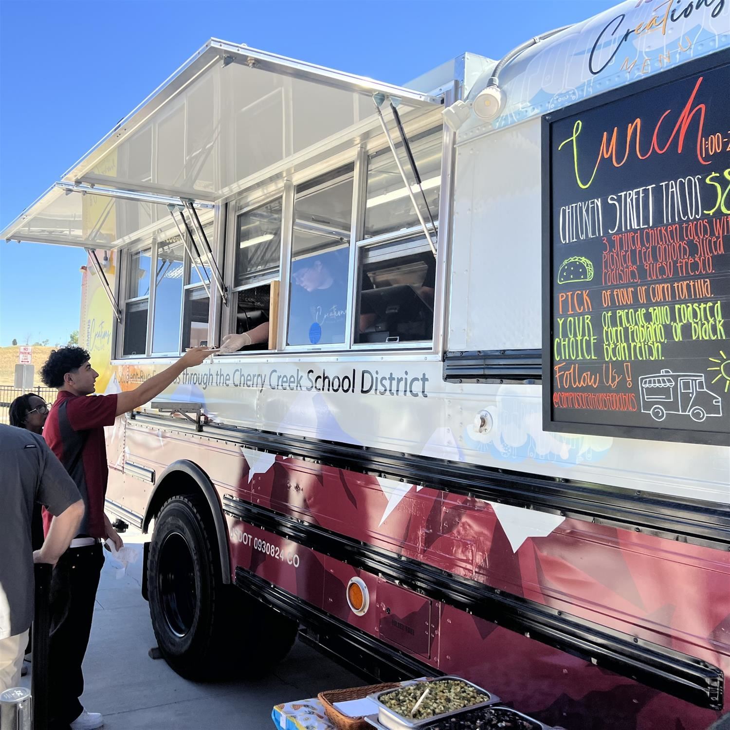  Students serving from CCIC Food Bus